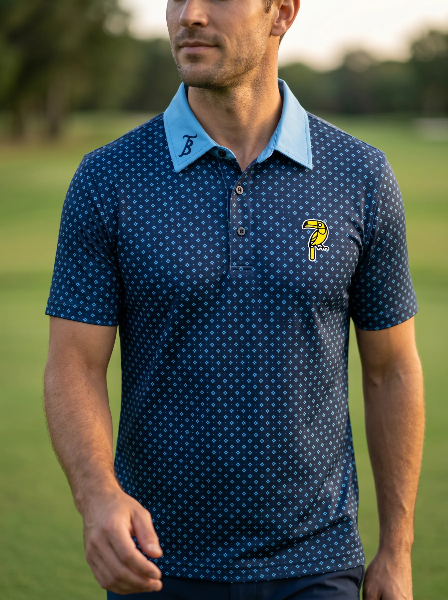 Azure Crest Navy Polo - Image 3