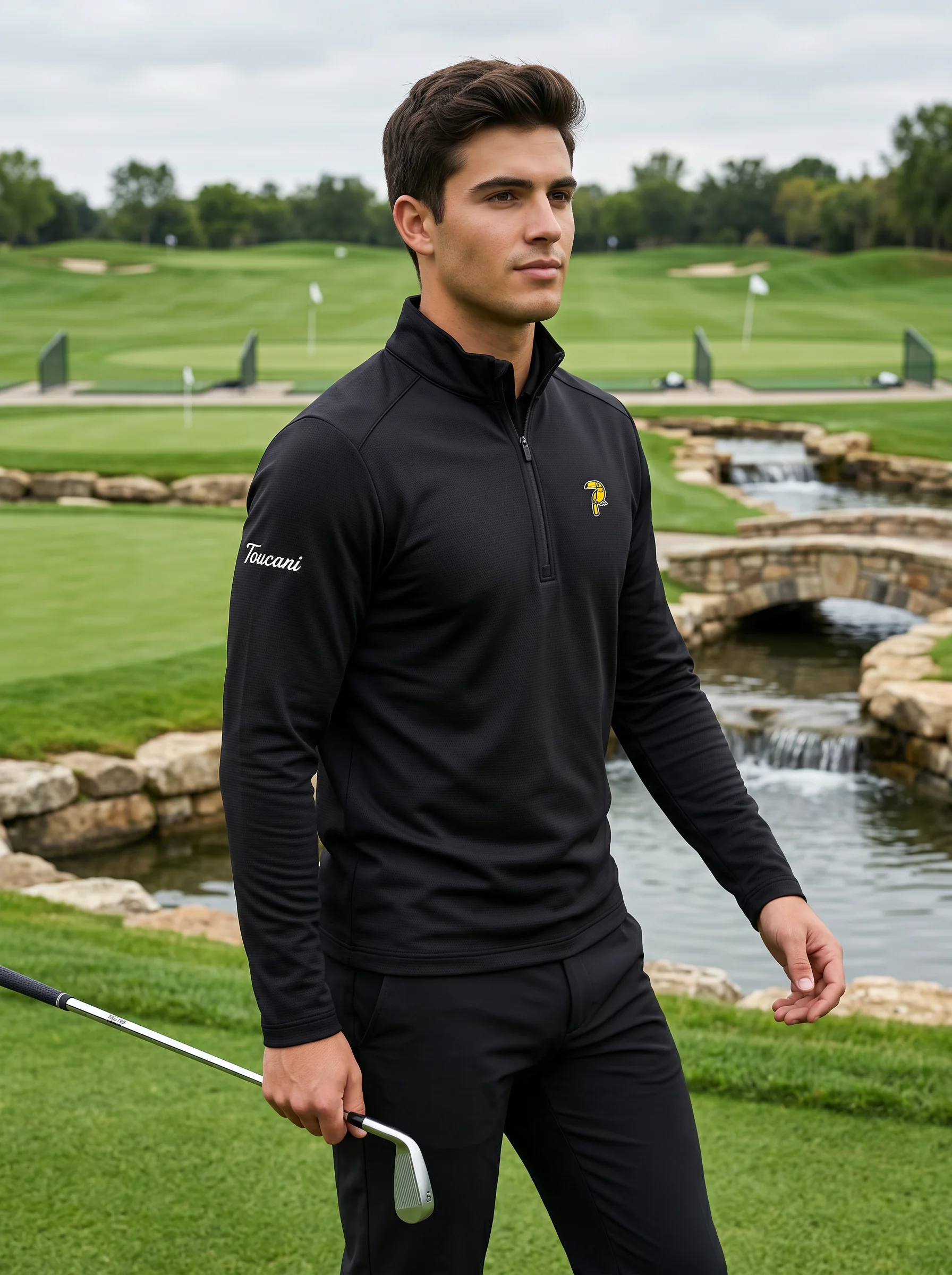 Black Aviator Quarter-Zip Pullover - Image 4