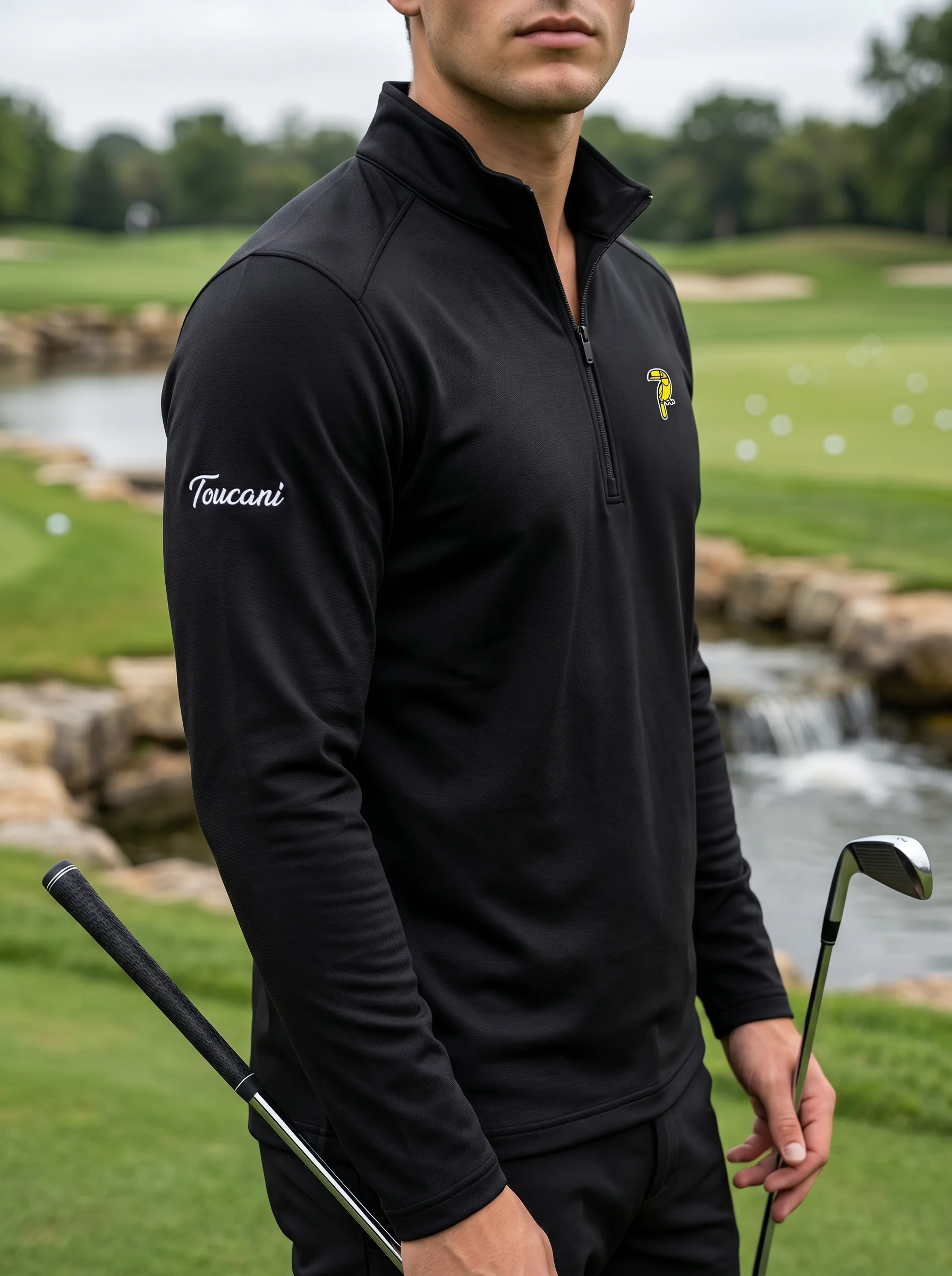 Black Aviator Quarter-Zip Pullover - Image 5